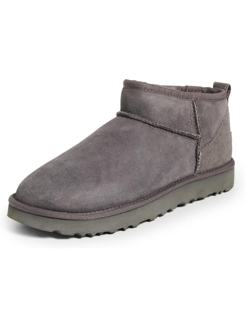 Ugg Women's Grey Round Toe Imported Classic Ultra Mini SOLID Ankle Boots